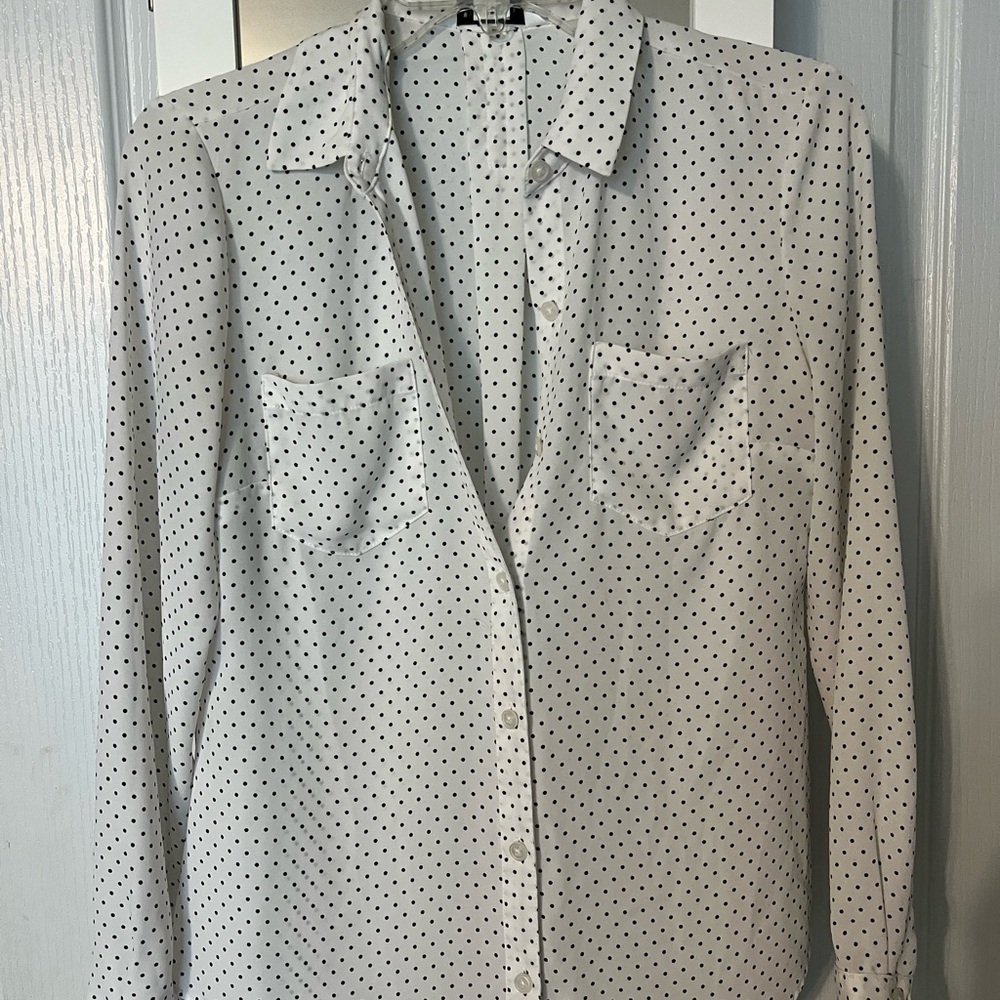 White House Black Market Polka Dot Top